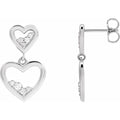 Anniversary and Birthday Gifting: Diamond Heart Dangle Earrings