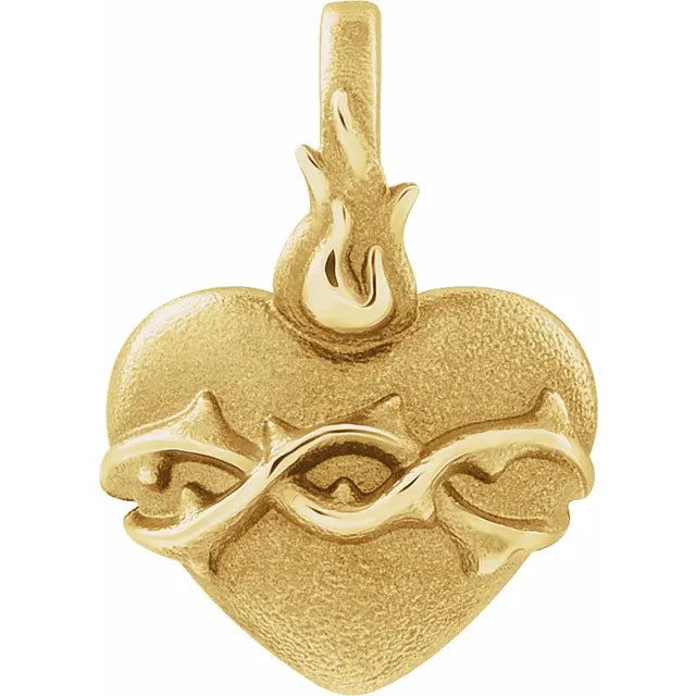 Valentines Day Gifts for Women- Polished Sacred Heart Pendant