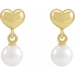 Load image into Gallery viewer, Pearl Heart Dangle Earrings For Women
