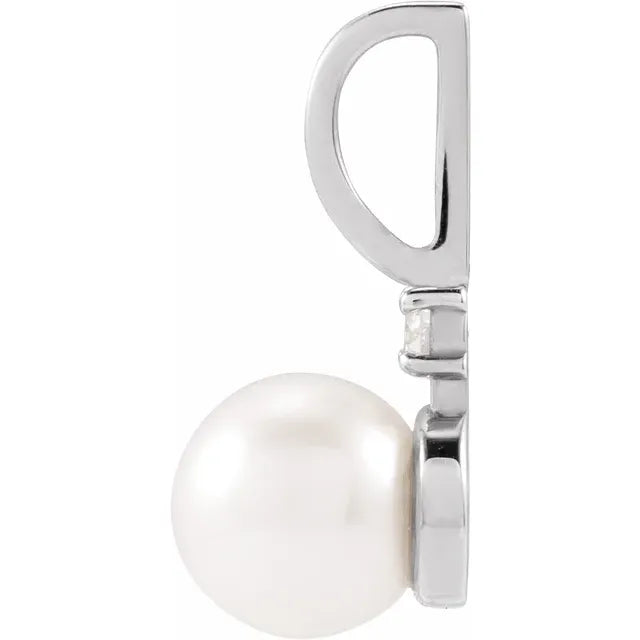 Treasured Akoya Pearl & Diamond Pendant