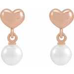 Load image into Gallery viewer, Pearl Heart Dangle Earrings For Women

