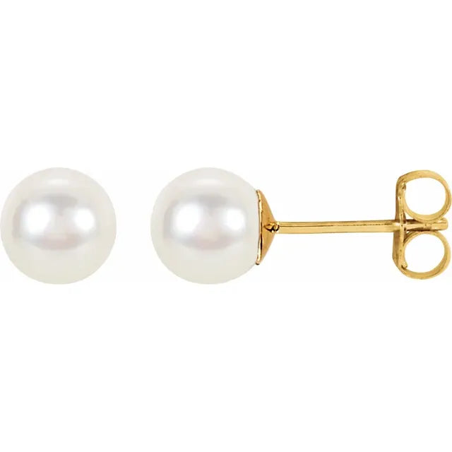 14k Gold Freshwater Pearl Earrings