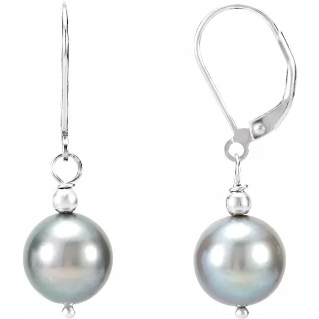 Gray Freshwater Cultured Pearl Earrings