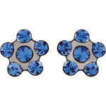 Load image into Gallery viewer, Blue Crystal Pierced Earrings for Youth
