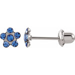 Load image into Gallery viewer, Blue Crystal Pierced Earrings for Youth

