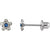 Blue Crystal Flower Earrings