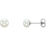 Load image into Gallery viewer, 14kt Yellow Gold Pearl Stud Earrings

