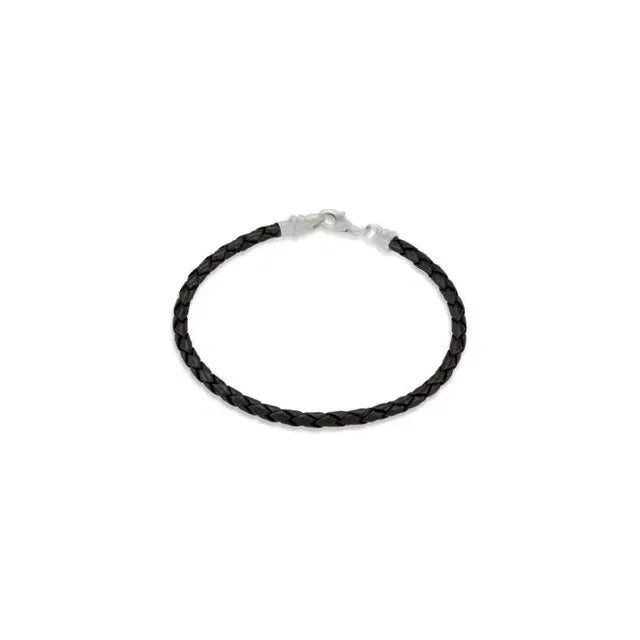 Black Leather Braided Bracelet