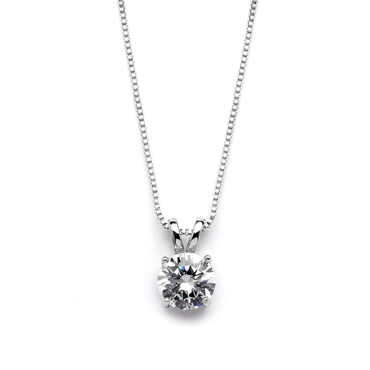 White Gold Double-Loop Top Pendant Necklace