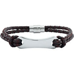 Load image into Gallery viewer, Men’s Dark Brown Leather Bracelet
