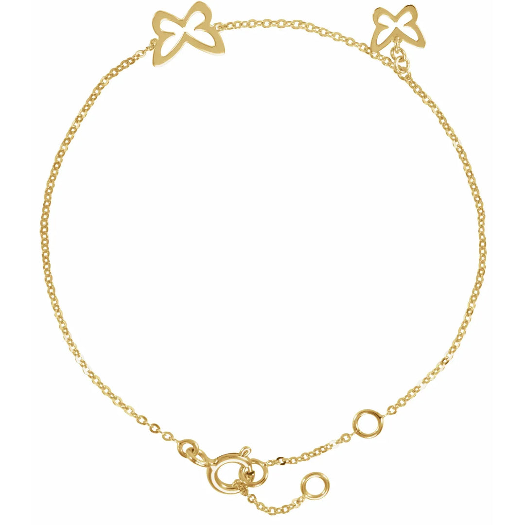 14k Gold Butterfly Bracelet