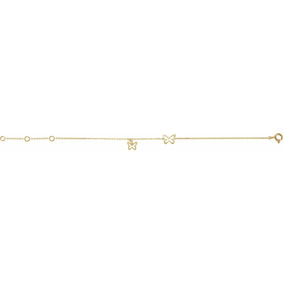 14k Gold Butterfly Bracelet