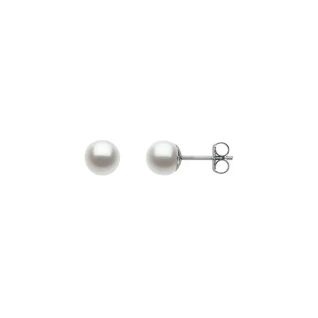 14k White Gold Summer Pearl Earrings