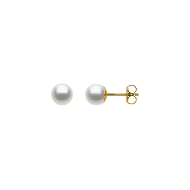 14k White Gold Summer Pearl Earrings