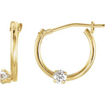 Load image into Gallery viewer, Cubic Zirconia Youth Hoop Earrings

