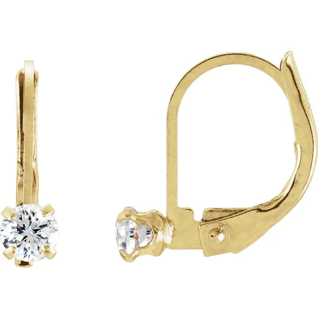 14k Yellow Gold Accented Diamond Earrings