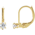 14k Yellow Gold Accented Diamond Earrings