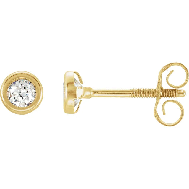 Bezel Set Stud Earrings For Youth