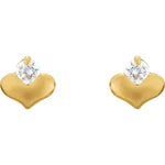 Load image into Gallery viewer, Imitation 14k Yellow Gold Heart Earrings
