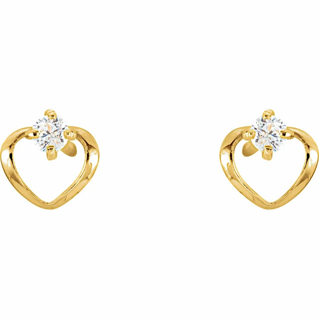 Cubic Zirconia Heart Earrings