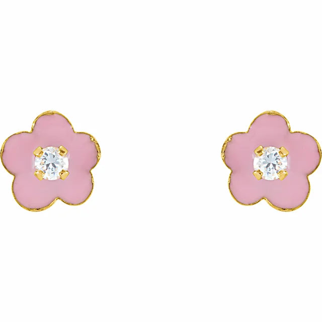Blooming Enamel Flower Earrings