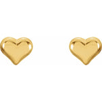 Load image into Gallery viewer, 14k Yellow Gold Puffed Heart Earrings
