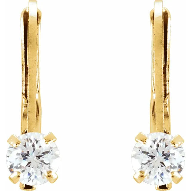 14k Yellow Gold Accented Diamond Earrings