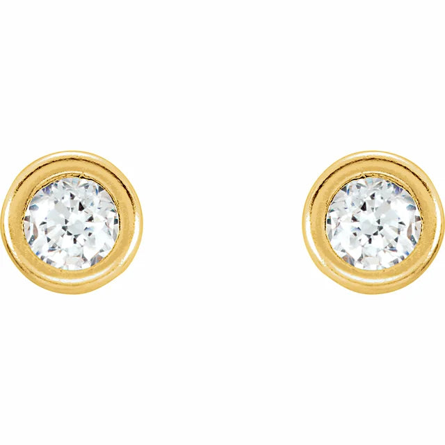 Bezel Set Stud Earrings For Youth