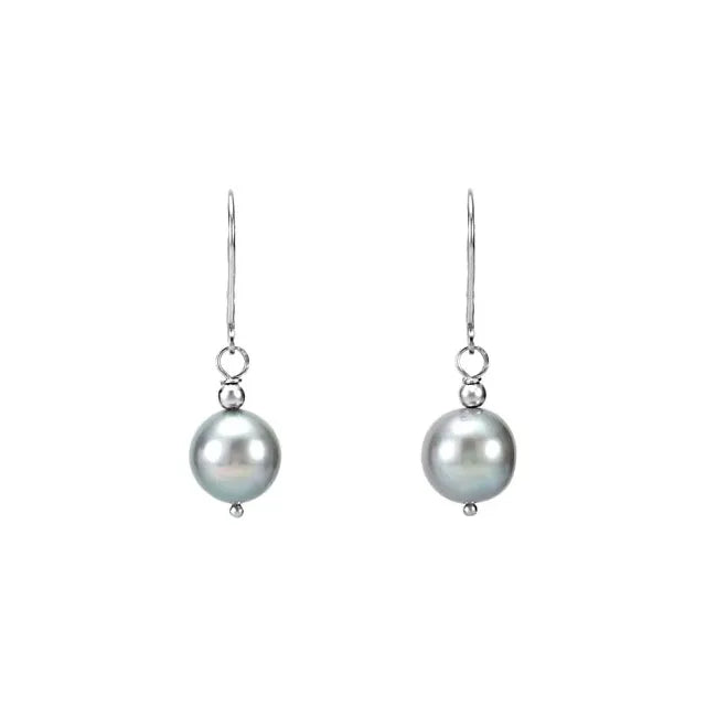 Gray Freshwater Cultured Pearl Earrings