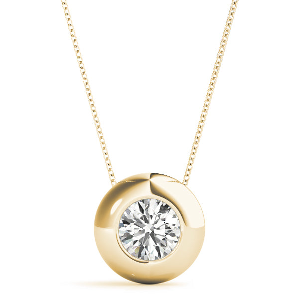 Gold Solitaire Pendant - Layering Essential Jewelry For Her