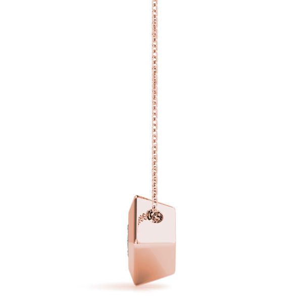 Solitaire Princess Cut Diamond Gold Pendant - Glamorous Diamond Gifts for Her