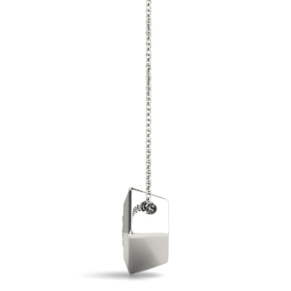 Solitaire Princess Cut Diamond Gold Pendant - Glamorous Diamond Gifts for Her