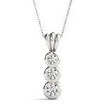 Load image into Gallery viewer, Three Stone Round Diamond Pendant For Women

