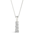 3 Stone Round Diamond Pendant For Women