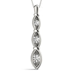 Load image into Gallery viewer, Three Stone Round Diamond Gold Pendant For Women
