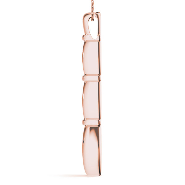 Three Stone Round Diamond Gold Pendant For Women
