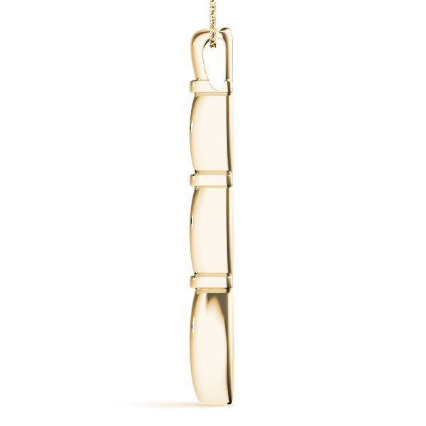 Three Stone Round Diamond Gold Pendant For Women