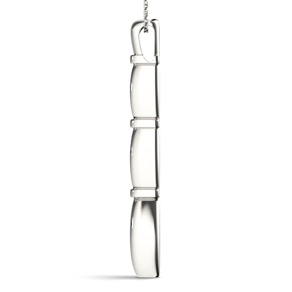 Three Stone Round Diamond Gold Pendant For Women
