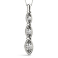 Three Stone Round Diamond Gold Pendant For Women