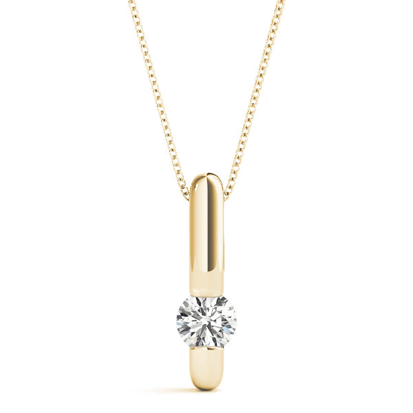 Classic Beauty Gold Solitaire Pendant for Women