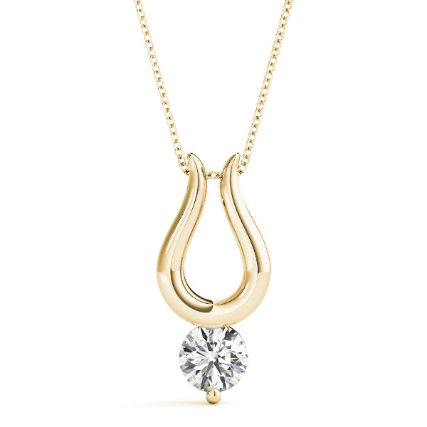 Gold Diamond Solitaire Pendant - Bold and Bright Gifts For Women