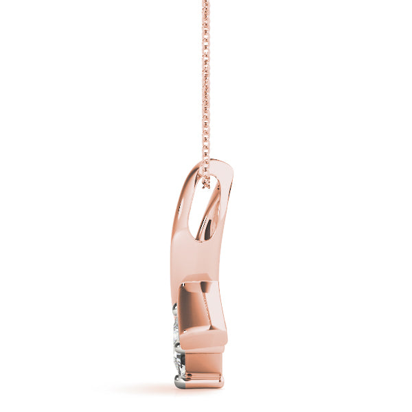 Modern Design Princess Cut Diamond Solitaire Pendant for Her