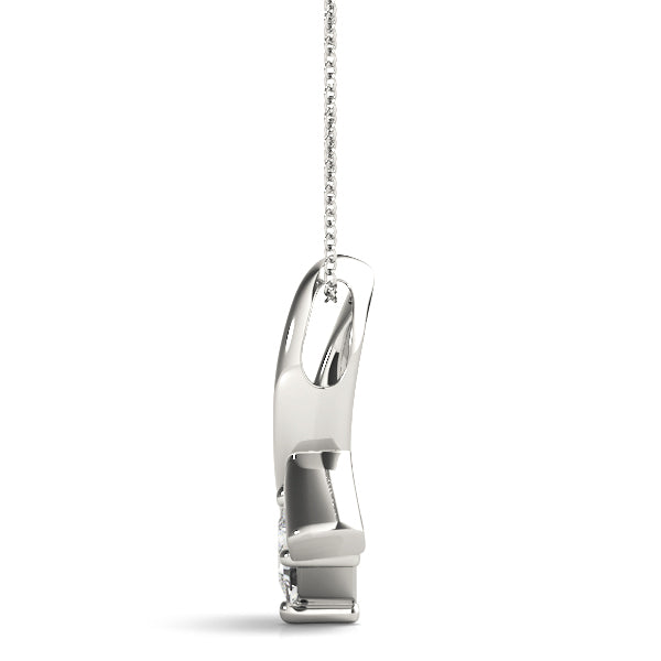 Modern Design Princess Cut Diamond Solitaire Pendant for Her