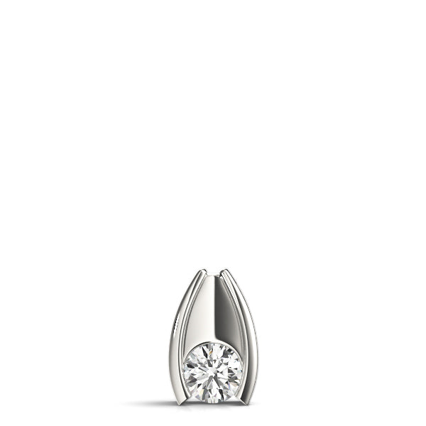 Bezel Set Round Diamond Solitaire Pendant - Luxury Gift for Women