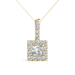 Load image into Gallery viewer, Square Halo Diamond Pendant For Women
