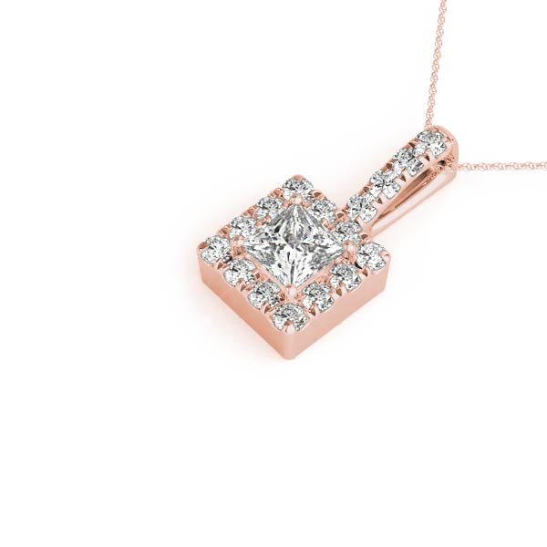 Square Halo Diamond Pendant For Women