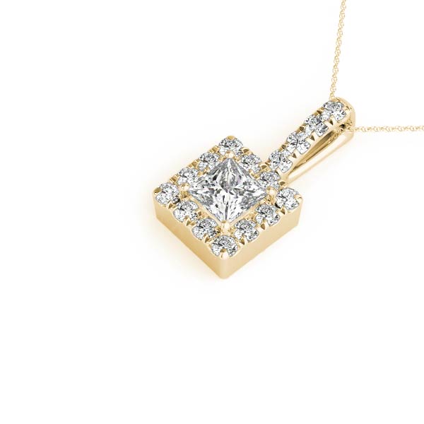 Square Halo Diamond Pendant For Women