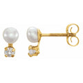 Accented Pearl Imitation Stud Earrings