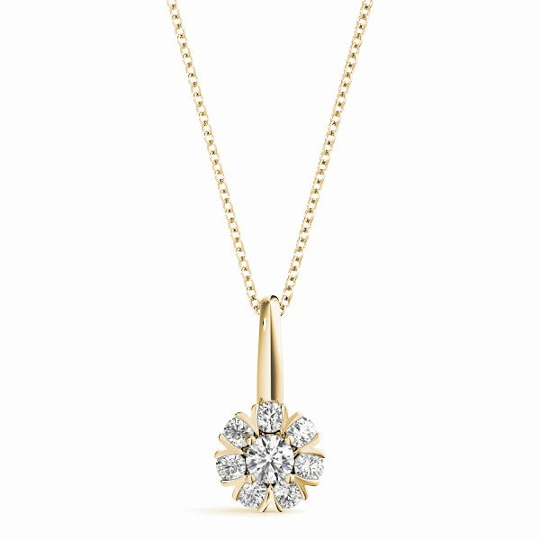 Split Prong Cluster Pendant For Women