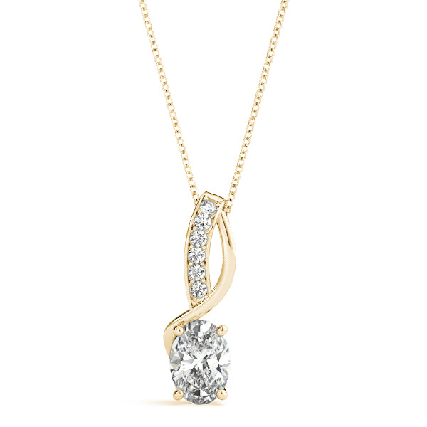 Oval Halo Diamond Pendant